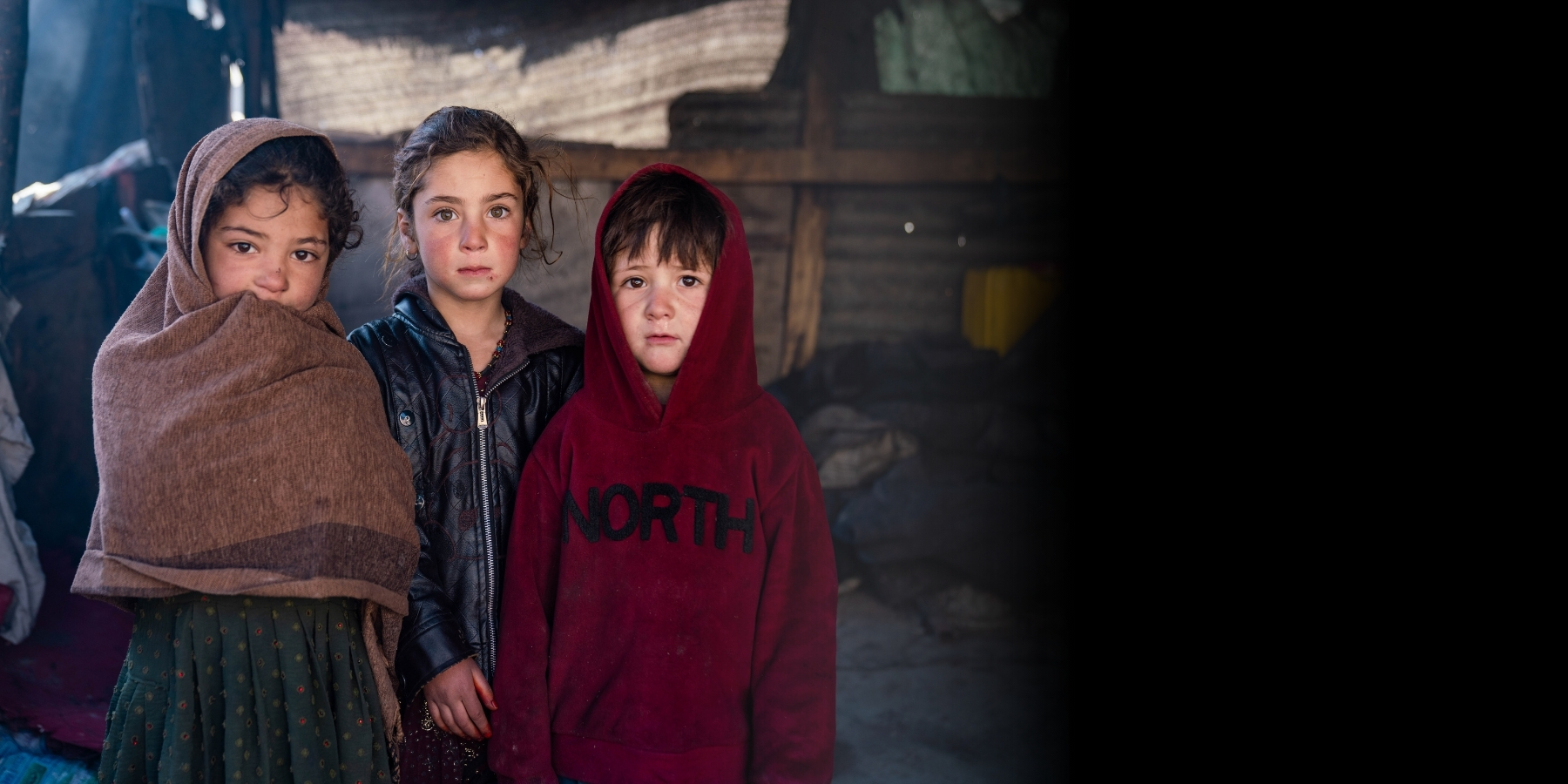 Sherin with her cousins - She dreams of a better life and a future free from struggles.