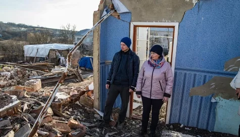 Maison détruite en Ukraine