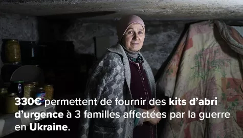 Famille dans une cave en Ukraine