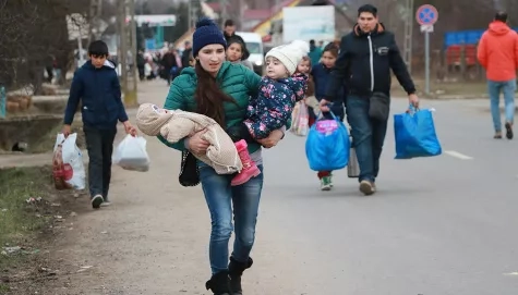 Personnes fuyant les combats en Ukraine