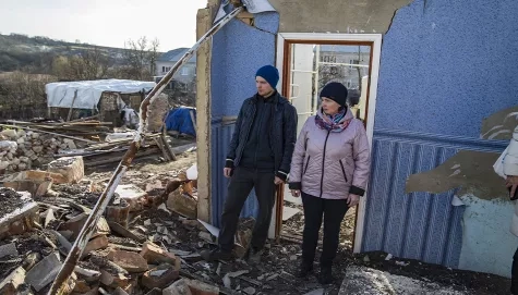 Maison détruite en Ukraine